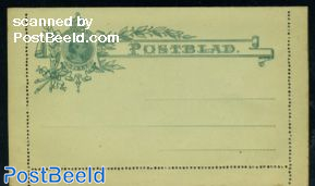 Card letter (Postblad) 3 cent green (140x84mm)