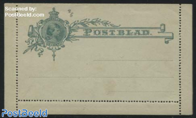 Card letter (Postblad) 3 cent green