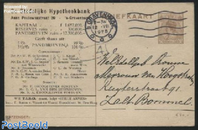 Postcard with private text, TIBO, De stedelijke hypotheekbank
