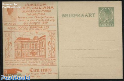 Postcard with private text, Jubileum H.K.H. Juliana