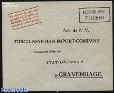 Turco-Egyptian import Company envelope 7.5c