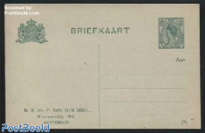 Postcard with private text, 3c, P. van den Brul, Amsterdam