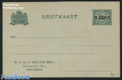 Postcard with private text, P. van den Brul