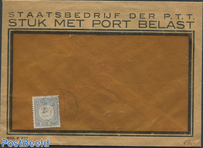 Envelope from The Netherlands, postage due 2.5cent