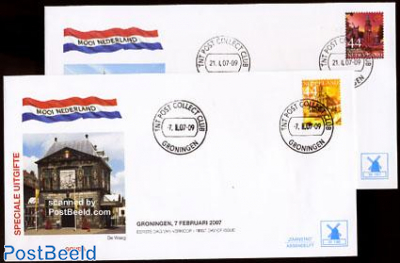 Beautiful Holland, Gouda/Groningen 2v FDC Mill set