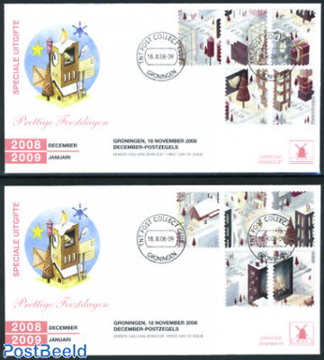 Christmas 10v, Mill FDC (2 covers)