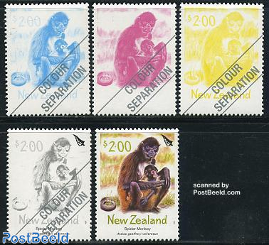 Zoo animal colour separation 4v+final stamp