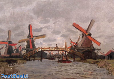 Claude Monet, Windmills Zaandam, 1871