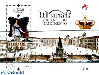Queen D. Maria II 200th birthday s/s