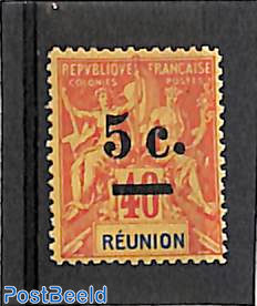 5c on 40c, Stamp out of set