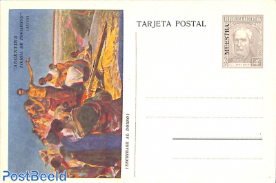 Illustrated postcard 4c MUESTRA