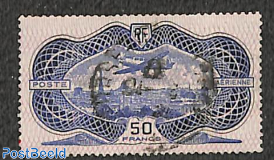 50fr, airmail, used