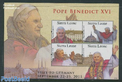 Popes Benedict XVI visit to Germany 4v m/s