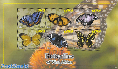 Butterflies of West Africa 6v m/s