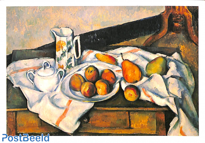 Paul Cezanne, Sucrier, verseuse et assiette de fruits