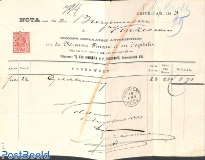 Invoice with 10c stamp