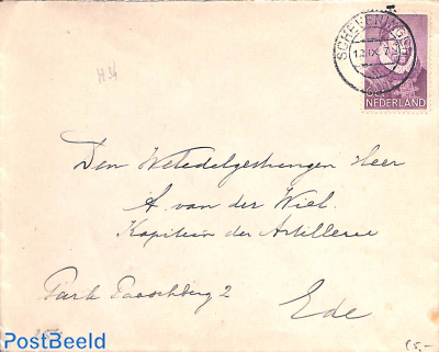 NVPH No. 254 on cover from Schevingen to Ede