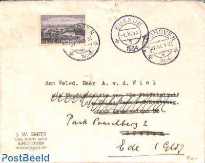 NVPH No. 267 on cover from Eindhoven to Bussum forwarded to Ede