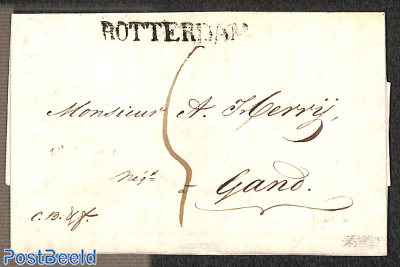 Folding letter from Rotterdam to Gent