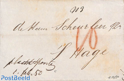 Folding letter from Amsterdam to The Hague