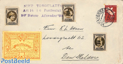 Letter with royal pictures, NOT ALLOWED postmark