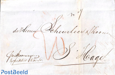 Letter from Amsterdam to den Haag by Railway