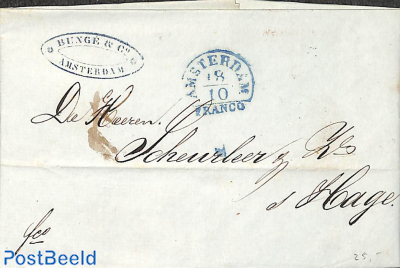 Folding letter from AMSTERDAM to 's-Gravenhage