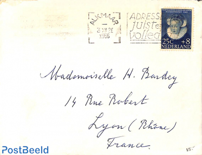 Letter with NVPH No. 687 (damaged corner)