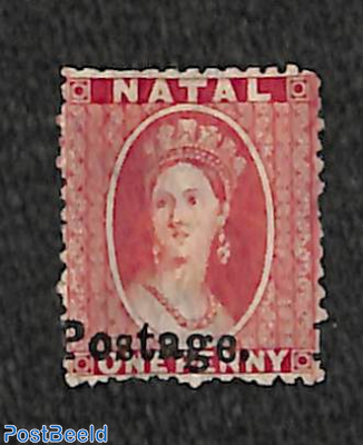 1d, Postage. moved overprint, unused without gum