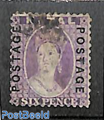 6d, double POSTAGE overprint, used