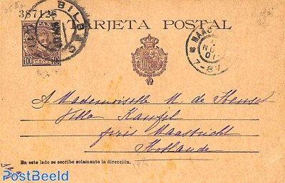 Postcard 10c, with control number, used