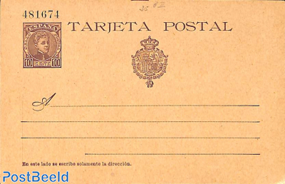 Postcard 10Cs violetbrown with controlnumber