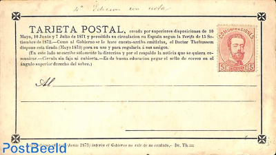 Postcard,  (tarjeta postal), (junio 1873)