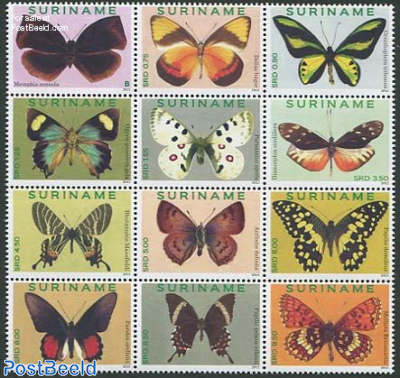 Butterflies 12v, sheetlet