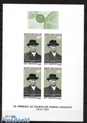 Konrad Adenauer s/s imperforated