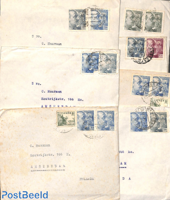 Lot with 7 covers, sent to Holland
