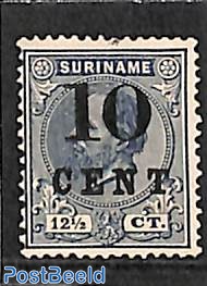 10c on 12.5c, Type I, Stamp out of set