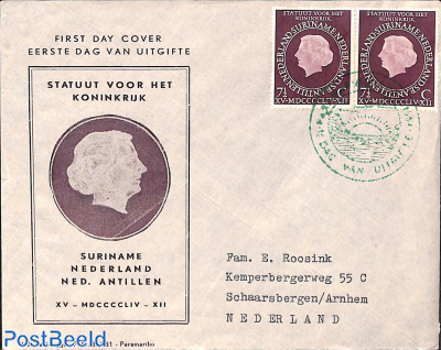 Statute for kingdom, FDC cover Verbrugge