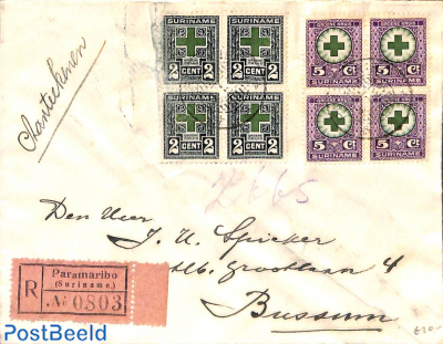 Registered Airmail from Paramaribo to Bussum