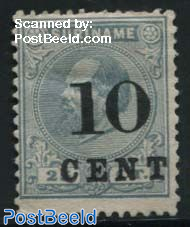10c on 25c Greenblue, Type I, Stamp out of set