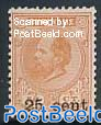 25c on 50c, Stamp out of set