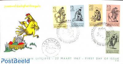 Easter 5v, , FDC without address