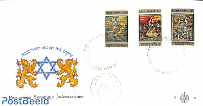 Synagoge Joden Savanne 3v, FDC without address