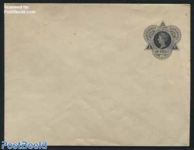 Envelope 10c grey, inside greyblue