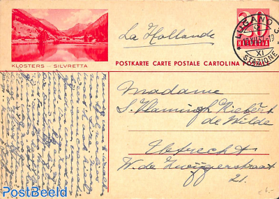 Illustrated postcard Silvretta 20c, used