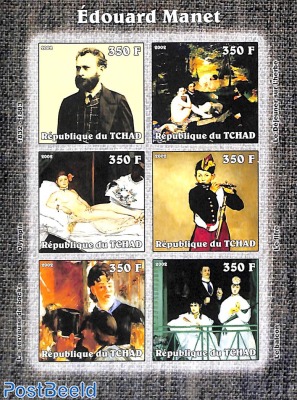 Edouard Manet 6v m/s, imperforated
