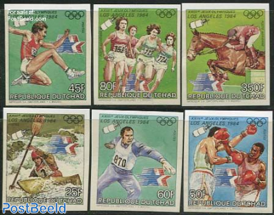 Olympic Games Los Angeles 6v, Imperforated