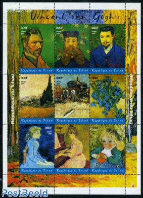 Vincent van Gogh 9v m/s NON OFFICIAL ISSUE