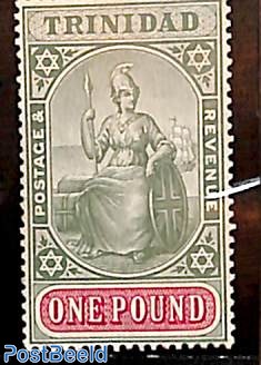1 pound, WM multiple crown-CA, Stamp out of set