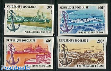 Lome Harbour 4v, Imperforated